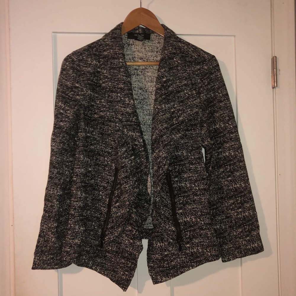 Motorcycle-style Flyaway Alfani Black/White Jacket